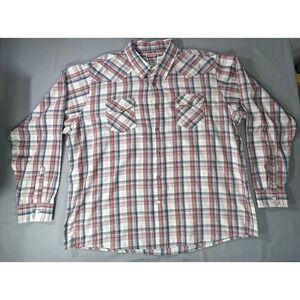 Vintage Wrangler Jean Co Button‎ Down Long Sleeve Shirt Size 3XL Cowboy